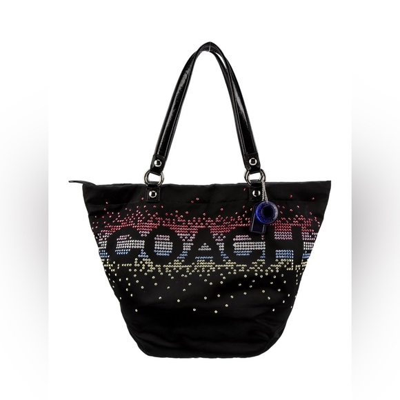 Coach Handbags - Coach Holiday Poppy Tote with Multicolor Bling Rivets LIMITED EDITION